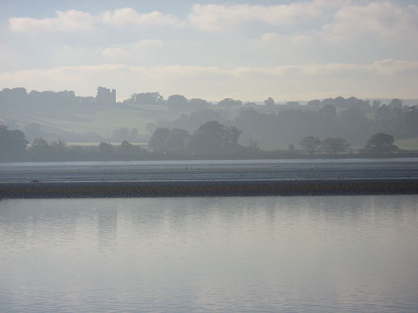 The Exe Estuary with Powderham Castle in the background.