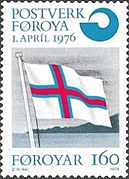 Merkið, the Faroese Flag on a stamp of 1976