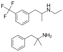 Fenfluramine dan phentermine.svg