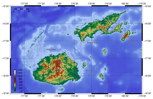 Topography of Fiji