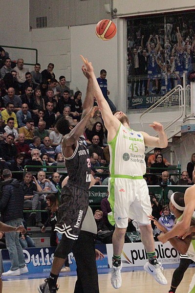 The tip off of the first leg of the 2019 FIBA Europe Cup Finals