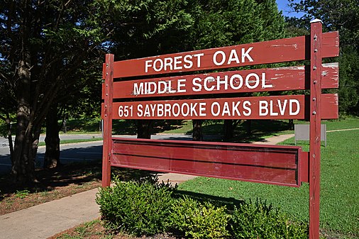 Forest Oak Middle School sign, Gaithersburg, MD