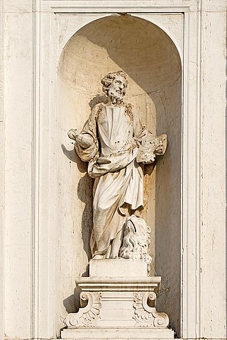 San Marco - Detail from the facade of the church of San Tomà, by Francesco Bognolo (1742)