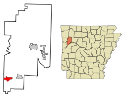 Location in Franklin County and the state of آرکنساس