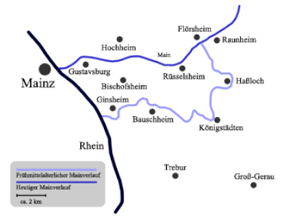 Fruehmittelalterlicher Mainverlauf