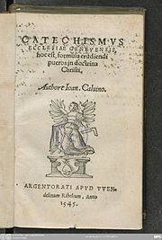 Σελίδα τίτλου της έκδοσης του 1545 του Κατηχισμού της Γενεύης