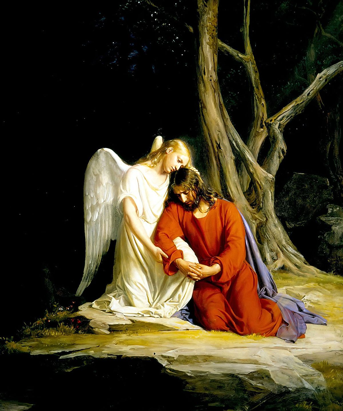 Jesus orando en el monte de los olivos