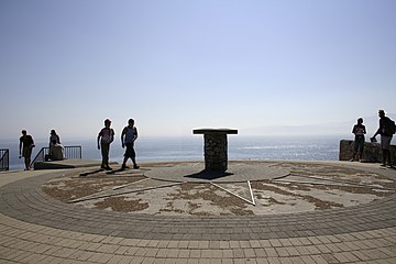 Gibraltar strait (also called Europa Point); seaview with winds rose-compass
