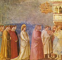 Giotto, Scrovegni Chapel, Wedding Procession of Mary (1303) Giotto - Scrovegni - -12- - Wedding Procession.jpg