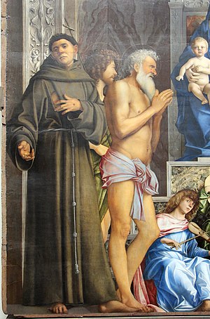 Saints Francis of Assisi, John the Baptist and Job