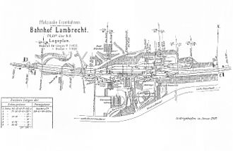 Track layout in about 1900 Gleisplanlambrecht1900.jpg