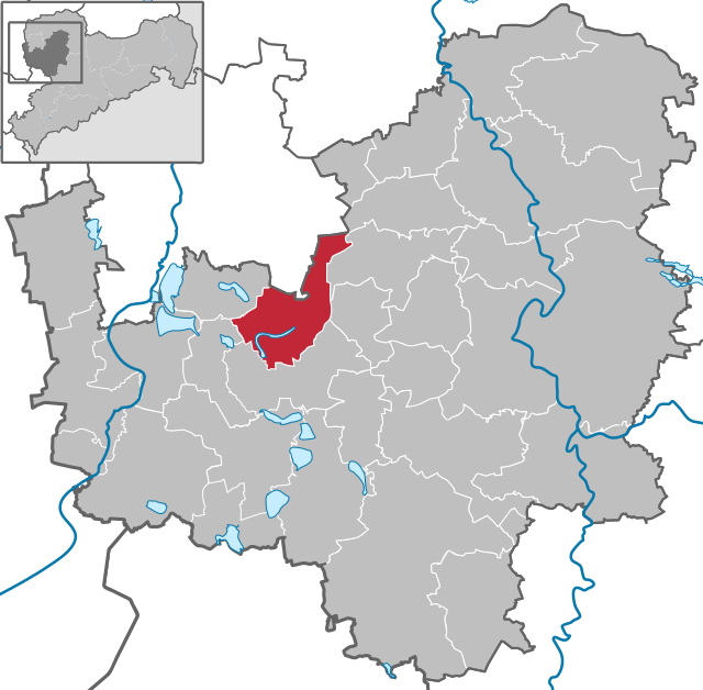 Läget för kommunen Großpösna i Landkreis Leipzig