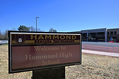 Hammond High School sign, Columbia MD
