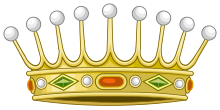 Coronet of a count (Spanish heraldry) Heraldic Crown of Spanish Count.svg