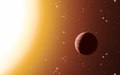 藝術家對星團M 67中熱木星系外行星的印象。