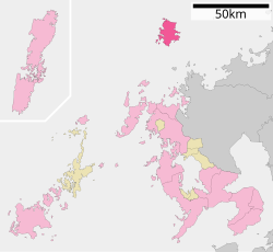 Localisation d'Iki dans la préfecture de Nagasaki