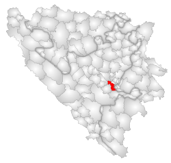 Location of Ilidža within Bosnia and Herzegovina.