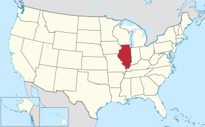 Karte der Vereinigten Staaten mit hervorgehobenem Illinois