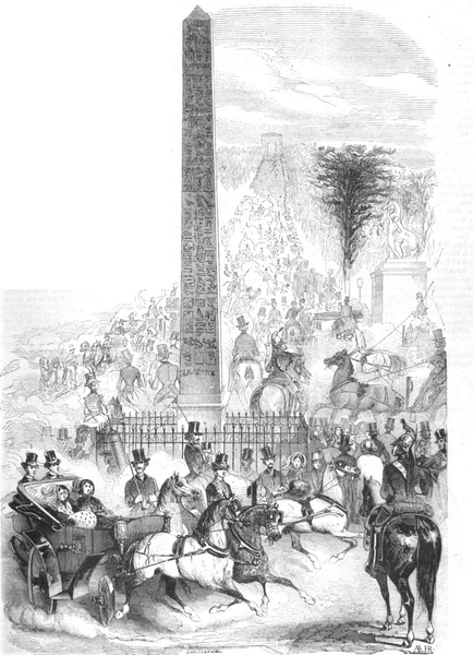 File:Illustrirte Zeitung (1843) 01 009 1 Der Obelisk von Luxor am Wege nach Longchamp.PNG