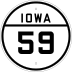 Iowa Highway 59 marker