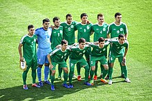 No.5 Ylyasow, lining up with Turkmenistan national team at the 2019 AFC Asian Cup JPN-TUR 20190109 Asian Cup 3.jpg