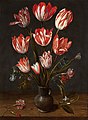 Jacob van Hulsdonck - Tulips and carnations in an earthenware vase