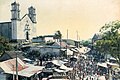 Vista panorámica de la Parroquia de los Santos Apóstoles Felipe y Santiago, 1980.