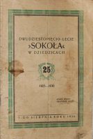 Okładka jednodniówki wydanej z okazji 25-lecia Sokoła w Dziedzicach