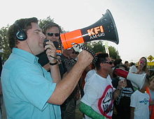 John Kobylt and his bullhorn - 2005 David Allyn Dokich protest John and Ken 2005 David Allyn Dokich Protest.jpg