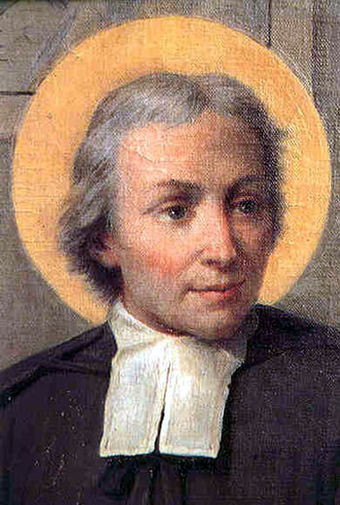 Jean-Baptiste de La Salle, a Roman Catholic priest, wearing preaching bands