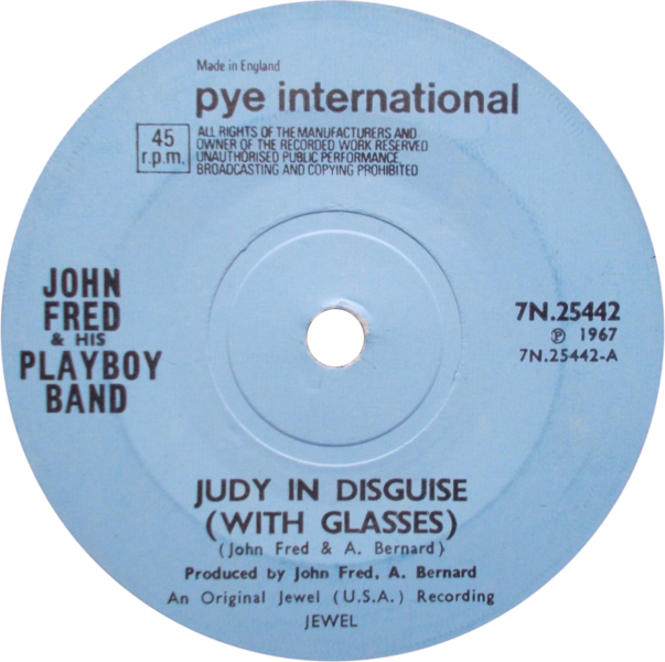File:Judy in Disguise (With Glasses) by John Fred and His Playboy Band UK single side-A solid centre.png