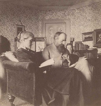 Julia, Leslie and Virginia reading in the library at Talland House. Photography by Vanessa Bell