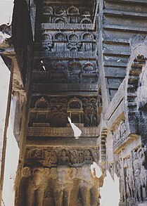 Left veranda panel, with the inscription of Bhutapala above the elephants