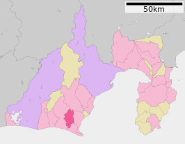 Situering van Kikugawa in de prefectuur Shizuoka