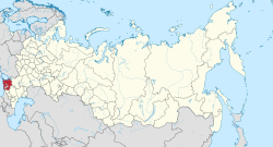 Krasnodarin aluepiirin sijainti Venäjän federaation kartalla