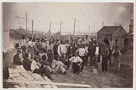 Laborers at Quartermaster's Wharf, Alexandria, Virginia 1863–65