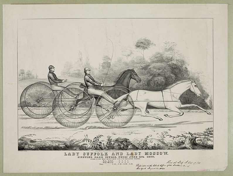 File:Lady Suffolk and Lady Moscow- hunting park course, Phila. June 13th 1850 LCCN2002707728.jpg