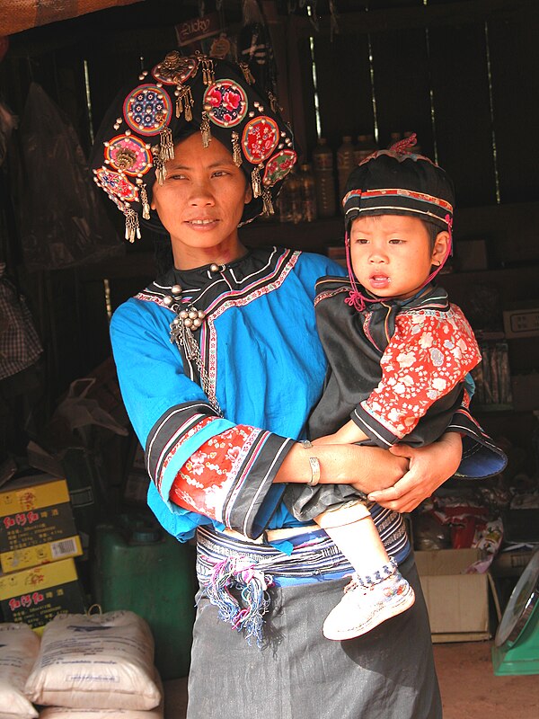 A Ho (Hani) woman and her child in Laos, circa 2003.