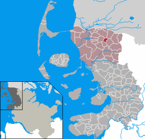 Poziția Lexgaard pe harta districtului Nordfriesland