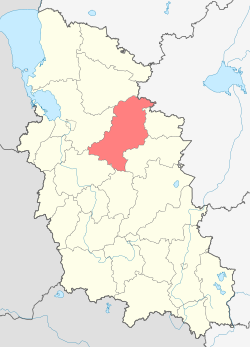Location of Porhovas rajons