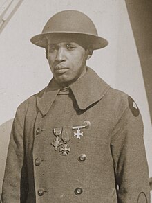 Lt. W. J. Warfield - from, Colored Troops - Officers of the Famous Colored Regiment which Arrived Home on the "France." - NARA - 26431284 (cropped).jpg