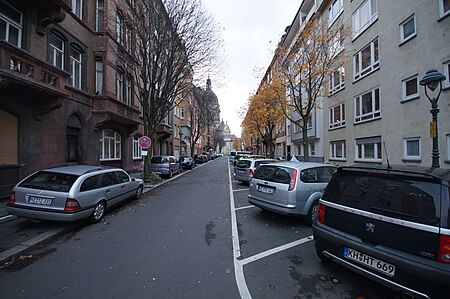 Mainz Albinistraße von Greiffenklaustraße Richtung Kaiserstraße blickend 11.11.2012