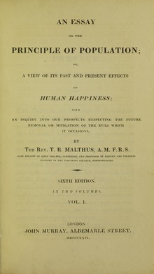 Essay on the principle of population, 1826