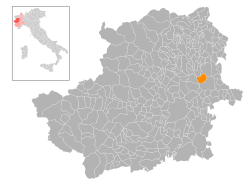 Locatie van Montanaro in Turijn (TO)