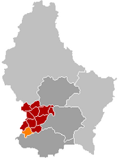 Localização de Bascharage em Luxemburgo