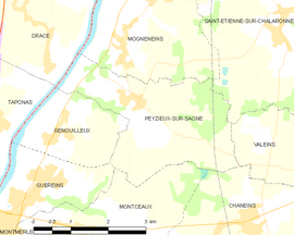 Mapa obce Peyzieux-sur-Saône