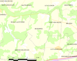 Mapa obce Bussiares