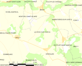 Mapa obce La Croix-sur-Ourcq