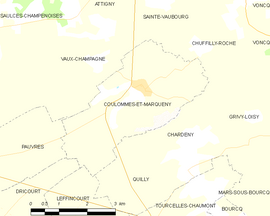 Mapa obce Coulommes-et-Marqueny