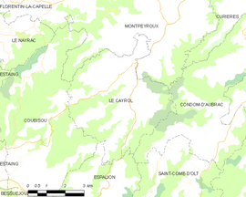 Mapa obce Le Cayrol